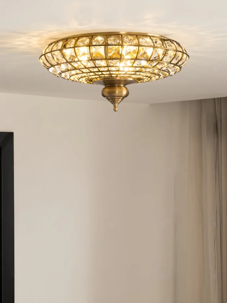 Élise Vintage Crystal Copper Ceiling Light Gold 5-Light
