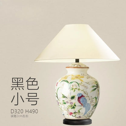 Blumen- und Vogel-Keramik-LED-Stehlampe für Schlafzimmer und Wohnzimmer