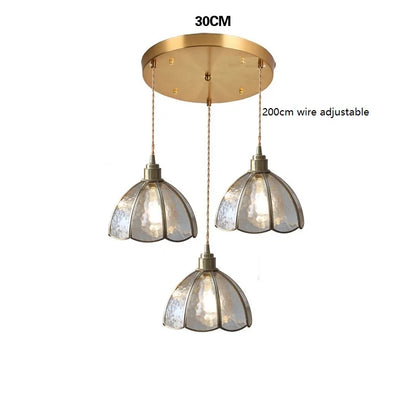 Camille Copper Glass Pendant Light Vintage Style