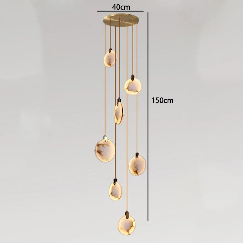 Amélie Modern Multi-Head LED Staircase Pendant Light