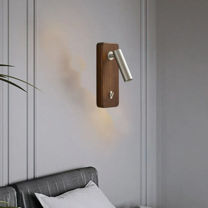 Camille Messing- und Holz-Wandleuchte E27 mit Schalter Moderne Akzentbeleuchtung