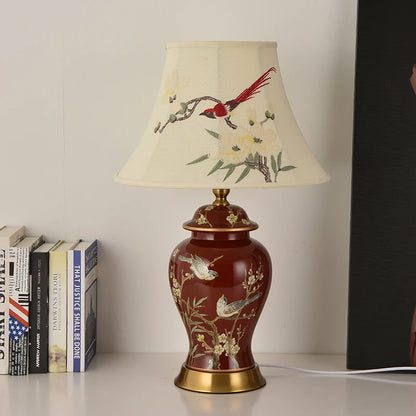 Handbestickte Elster Keramik LED-Stehlampe für die Heimdekoration