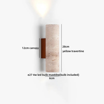 Élise Gelber Travertin-LED-Wandleuchte im japanischen Luxus-Stil