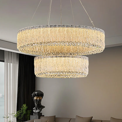 Luxury Gold Crystal Pendant Lamp for Living and Dining Room