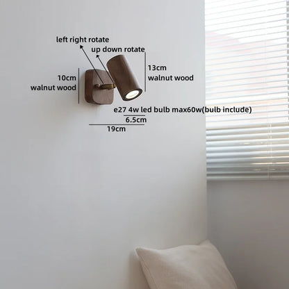 Camille Gold Copper Walnut LED Wall Lamp Japan Style