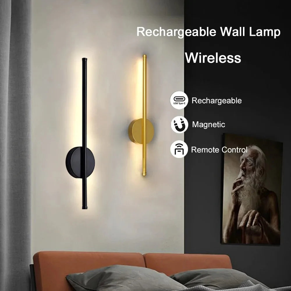 Élise Moderne Gold & Schwarz Wiederaufladbare LED Wandlampe