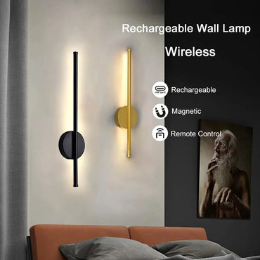 Élise Moderne Gold & Schwarz Wiederaufladbare LED Wandlampe