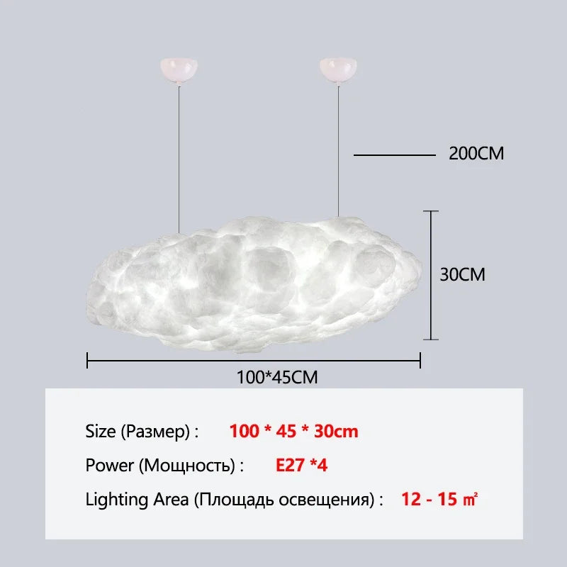 Élodie Floating Cloud LED Pendant Light Modern Ceiling Chandelier