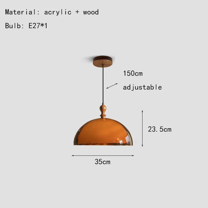 Camille Brown Acrylic Wood Pendant Light