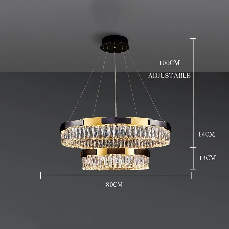 Camille Moderne Kristall-LED-Kronleuchter Luxus Wohn- Esszimmer Schlafzimmer Pendelleuchte