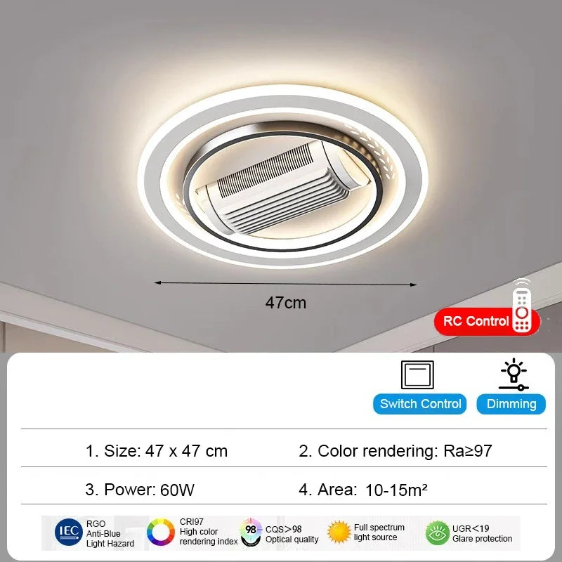 Aurevo Moderner LED-Deckenventilator ohne Flügel