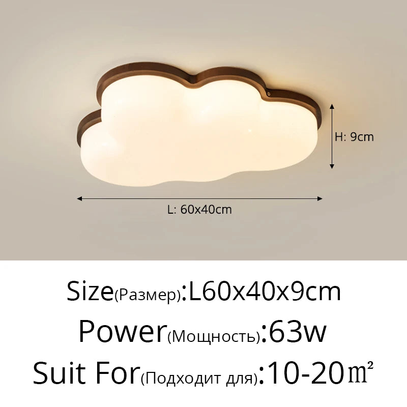 Amélie Wooden Cloud LED Ceiling Light Cream Style Kids Room