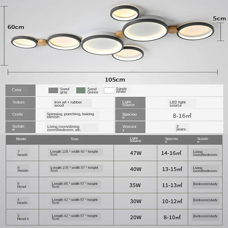 Moderne LED Deckenleuchte – Minimalistische Deckenlampe für Wohnzimmer, Schlafzimmer & Essbereich