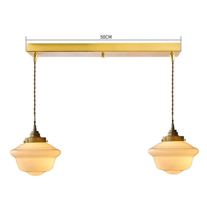 Élodie Glass Pendant Light with Copper Finish