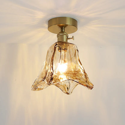 Éloise Amber Glas Kupfer Deckenleuchte