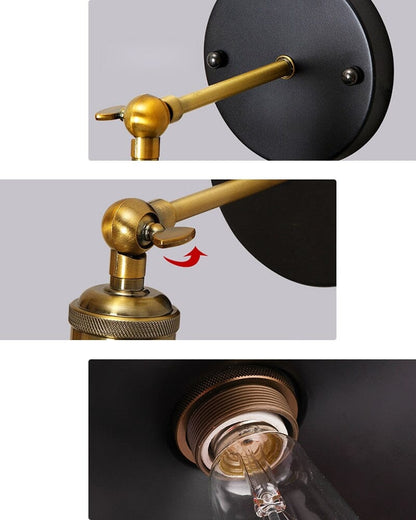 Clara Industrial Vintage Wall Lamp with Rustic Metal Finish