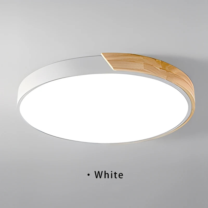 Camille Nordic Macaroon LED-Deckenleuchte, rund, aus Holz