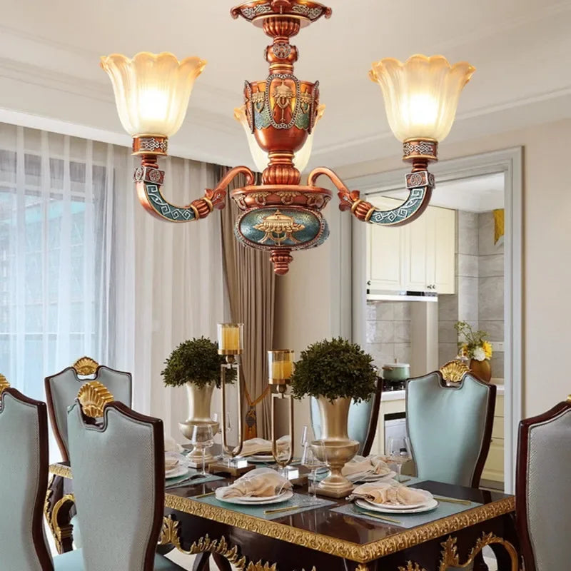 Europäischer Luxus-Wohnzimmer-Kronleuchter Amerikanisches Retro-Restaurant Villa Hotel Westliches Restaurant Café Pendelleuchte