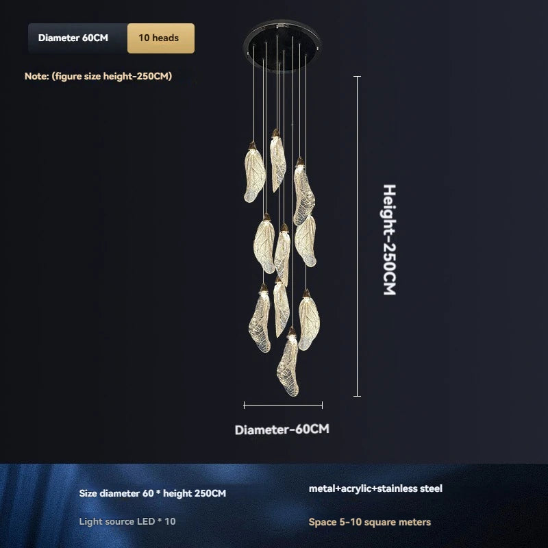 Aurélie Floating Leaf Kronleuchter Art Deco LED Deckenleuchte