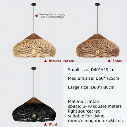 Sophie Wabi Sabi Rattan Pendelleuchte E27 Boho Esszimmerleuchte