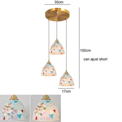 Isabelle Shell Glass Pendant Light Art Deco Bedside Lamp
