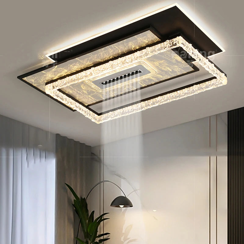 Nordic Crystal LED Ceiling Light – Modern Dimmable Flush Mount for Living Room & Bedroom