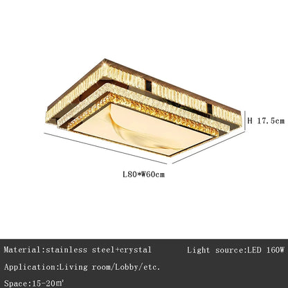 Celestia Gold Kristall Deckenleuchte mit bündigem LED