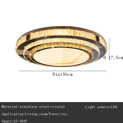 Celestia Gold Kristall Deckenleuchte mit bündigem LED