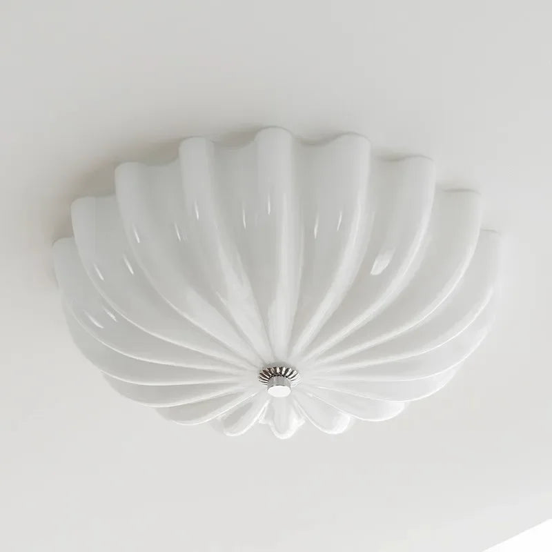 Éloise Medieval Cream Glass Pumpkin Ceiling Light