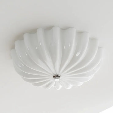 Éloise Medieval Cream Glass Pumpkin Ceiling Light