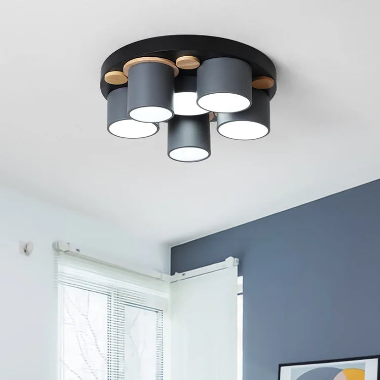 Émilie Nordic Wood Accent LED Ceiling Light