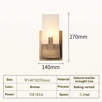Madeleine Marmor Wandleuchte Minimalistische Nachttischlampe