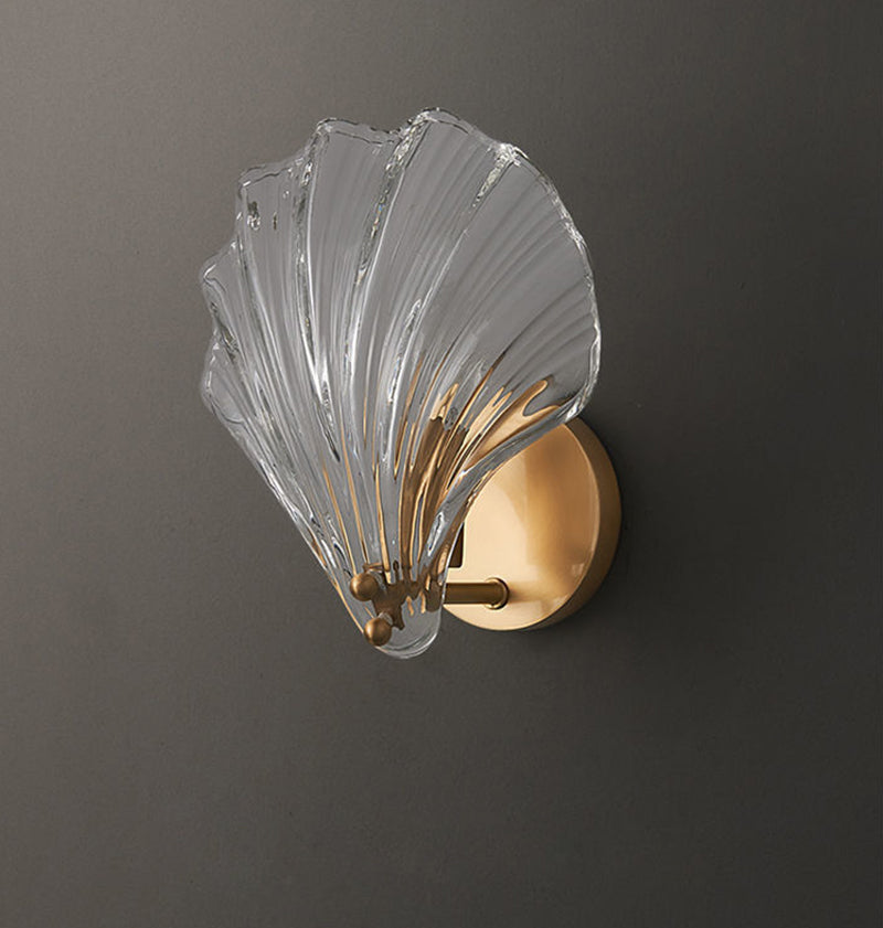 Isabelle Sea Shell Glas LED Wandleuchte Gold Akzentlampe