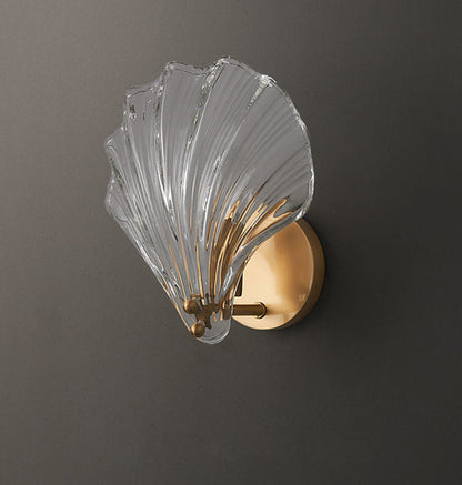 Isabelle Sea Shell Glas LED Wandleuchte Gold Akzentlampe
