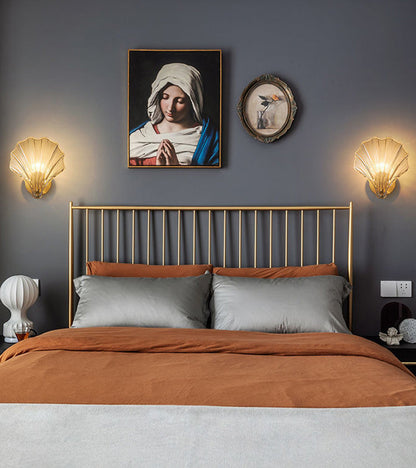 Isabelle Sea Shell Glas LED Wandleuchte Gold Akzentlampe