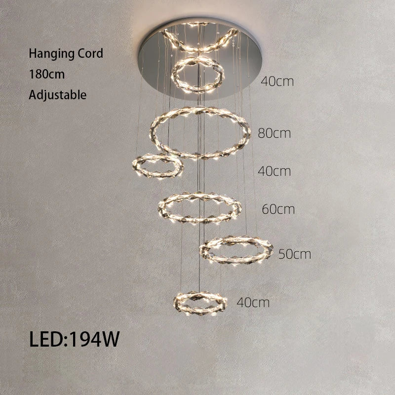 Élodie 2025 Moderner Ring Kristall LED Dimmbare Deckenleuchte Silber Dekor Lampe