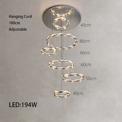 Élodie 2025 Moderner Ring Kristall LED Dimmbare Deckenleuchte Silber Dekor Lampe