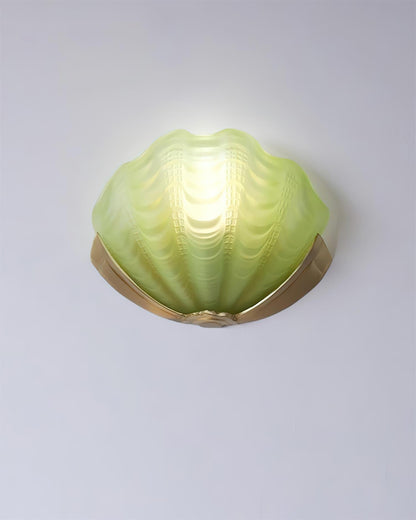 Aurélie Wandleuchte Muschel mit geformtem Glasdesign