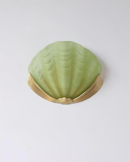 Aurélie Wandleuchte Muschel mit geformtem Glasdesign
