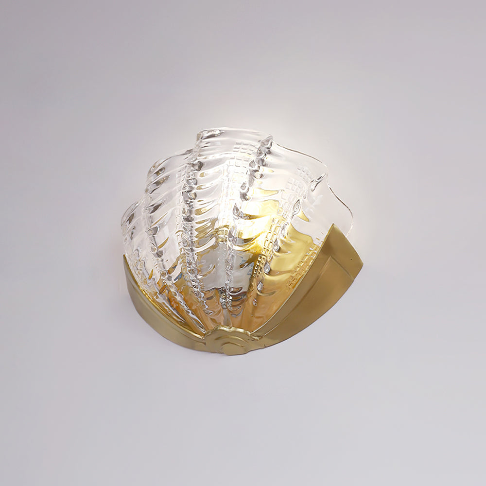 Aurélie Wandleuchte Muschel mit geformtem Glasdesign