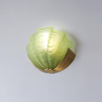 Aurélie Wandleuchte Muschel mit geformtem Glasdesign