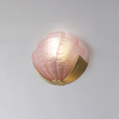 Aurélie Wandleuchte Muschel mit geformtem Glasdesign