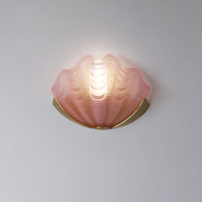 Aurélie Wandleuchte Muschel mit geformtem Glasdesign