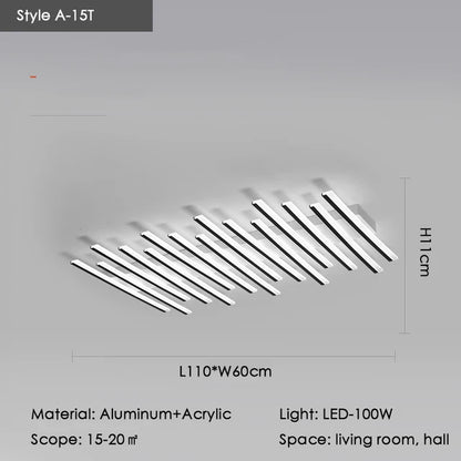 Élodie Minimalistische schwarze Linien-LED-Deckenleuchte, verstellbar