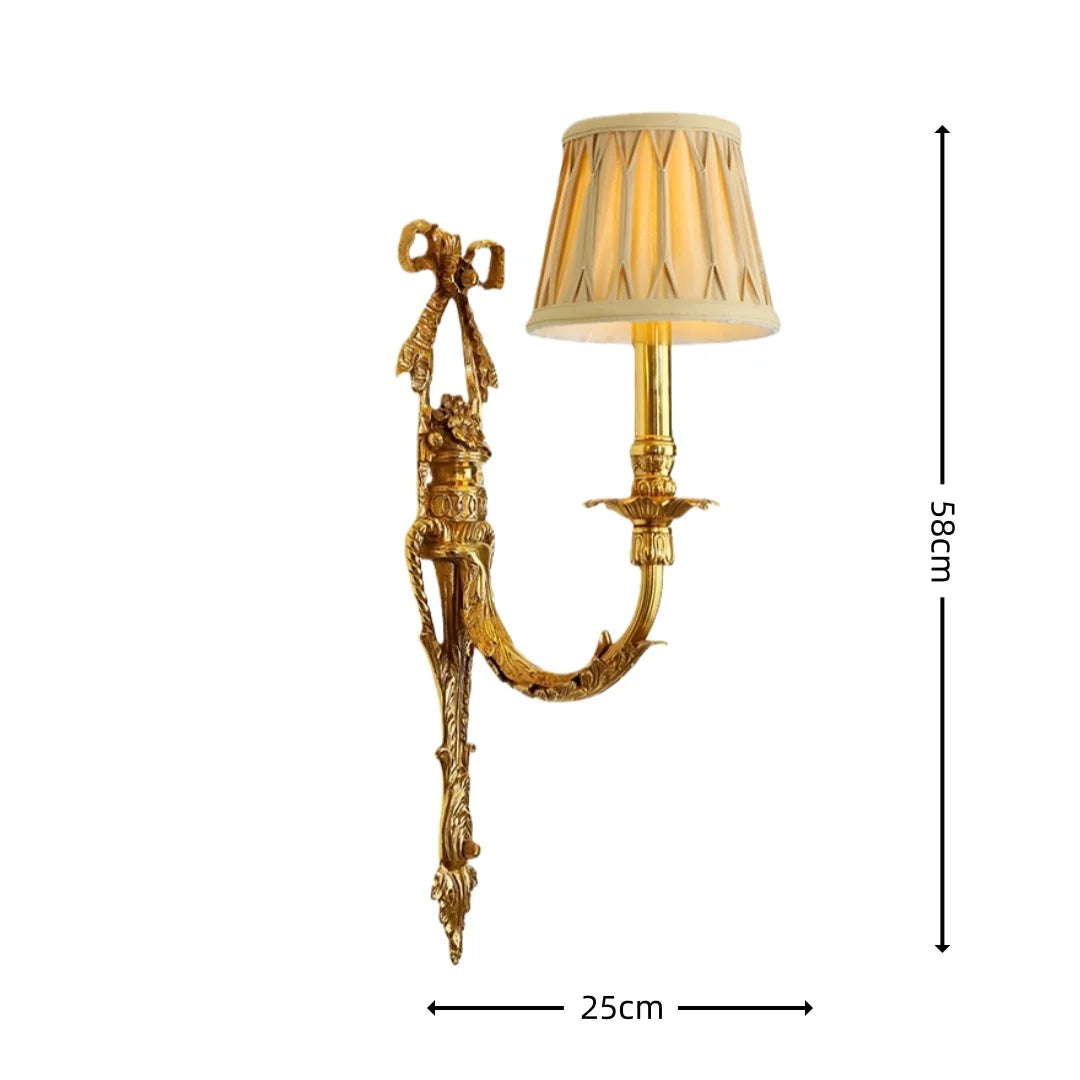 Camille Retro französische Messing-Kristall-LED-Wandleuchte Schlafzimmer-Akzent