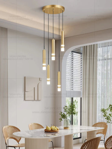 Aurélie Moderne Gold LED Treppenhaus-Kronleuchter