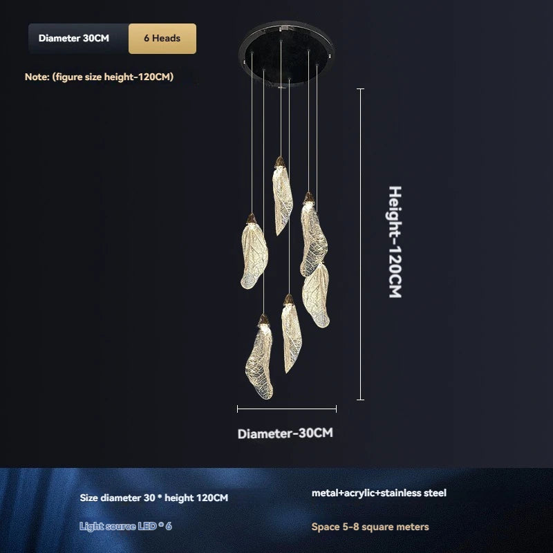 Aurélie Floating Leaf Kronleuchter Art Deco LED Deckenleuchte