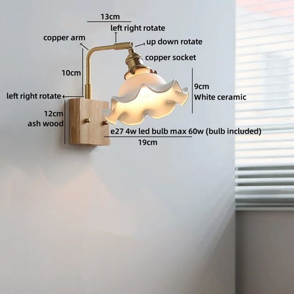 Amélie Vintage Ceramic Flower Wall Light