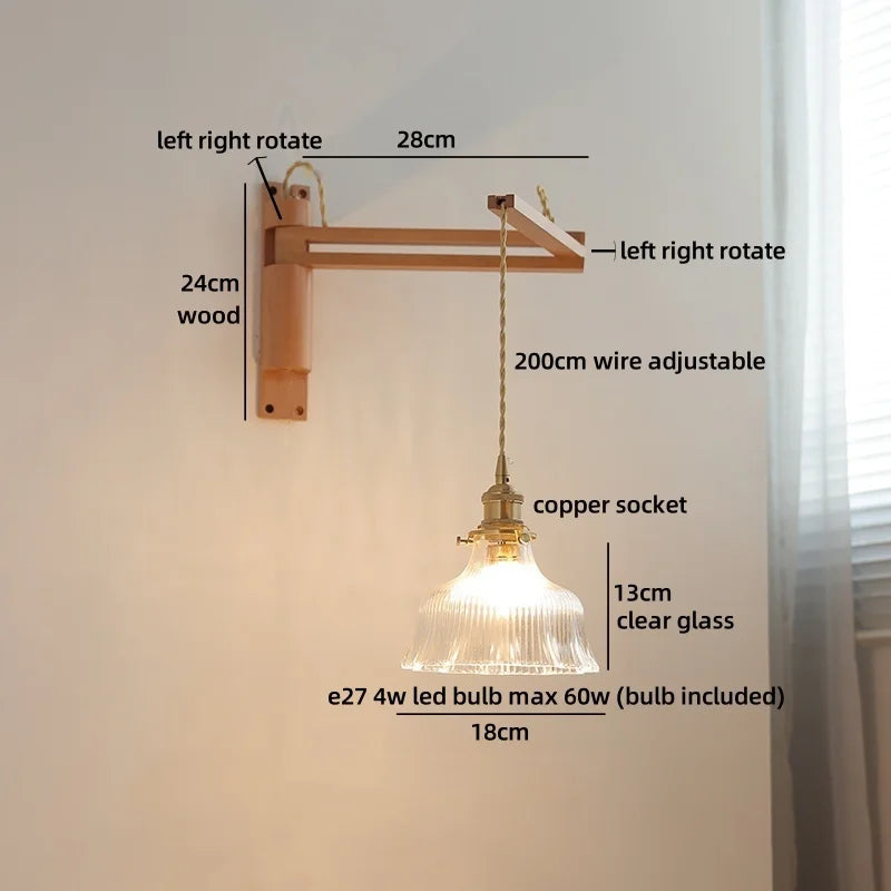 Élise Glasblumen Wandleuchte Flexibler Arm Nordisch