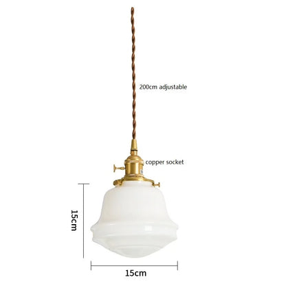 Élodie Glass Pendant Light with Copper Finish